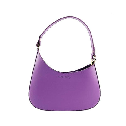  Exquisite purple leather bag with a chic strap and refined handle, embodying elegance and style for the discerning individual.