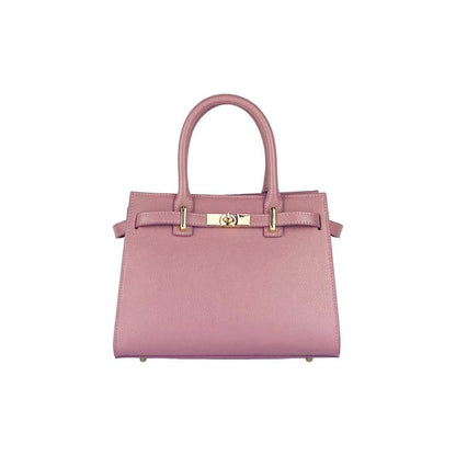 Elegant pink calfskin handbag, showcasing luxurious leather craftsmanship and a chic design for the discerning fashionista.