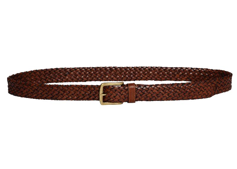 The Galata Tan Plaited Leather Men's Belt exemplifies exquisite craftsmanship with its beautifully woven design in a versatile tan shade.